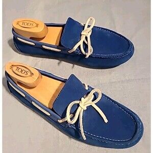 Cole Haan NikeAir Driving Moccasins Shoes Men's Size 8 W 10 Blue Suede Loafers